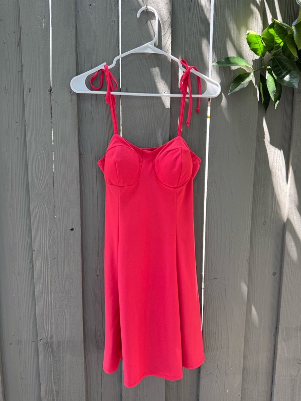 Lily Rose Red Mini Dress Tie Strap Bustier Fit & Flare Sleeveless Medium